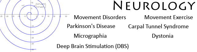 Movement Disorders, Parkinson's Disease, Micrographia, Deep Brain Stimulation (DBS), Dystonia, Carpal Tunnel Syndrome, novel drug tests, movement exercise